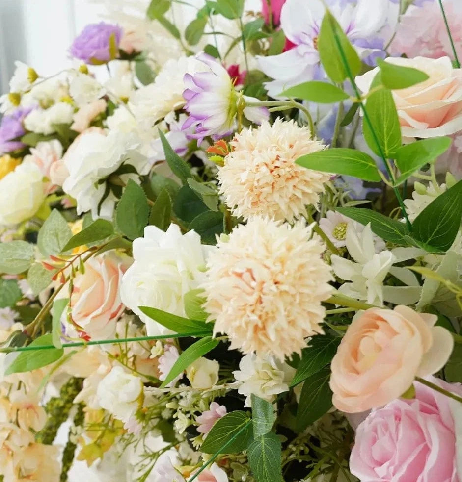 WeddingStory Shop Event Decor 150x50cm flower row Fireplace Floral Arrangement - Multicolor Rose  and Hyacinth