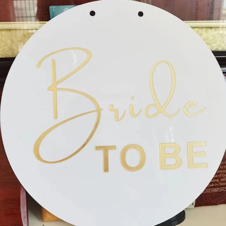 WeddingStory Shop Custom Bride to be Sign white and Gold