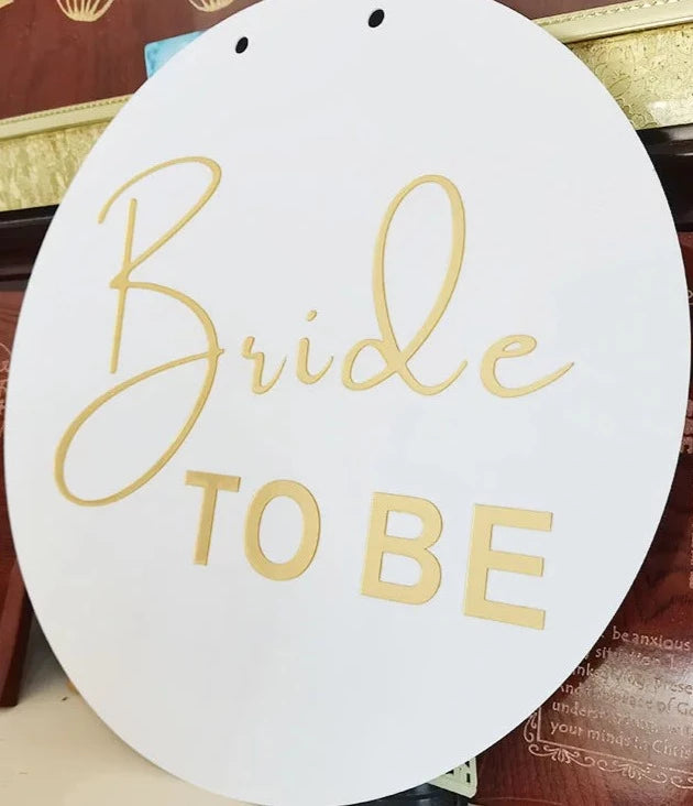 WeddingStory Shop Custom Bride to be Sign white and Gold