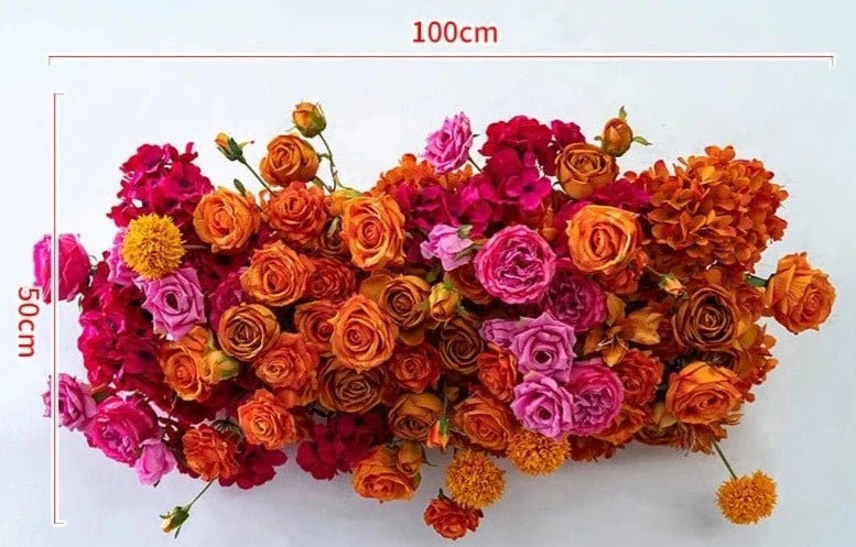 WeddingStory Shop Orange 100x50 Create Your Dream Wedding with Flower Rows - Perfect for Decor and Backdrops!