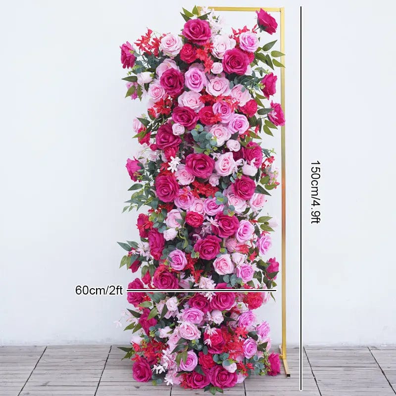 Stunning Hot Pink Wedding Backdrop - Floral Arrangement with Rose & Willow Leaves