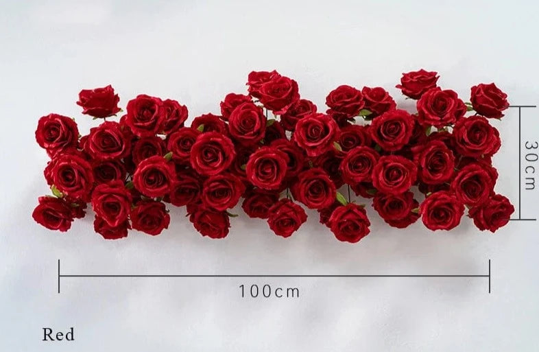 WeddingStory Shop Red 100x30 Create Your Dream Wedding with Flower Rows - Perfect for Decor and Backdrops!