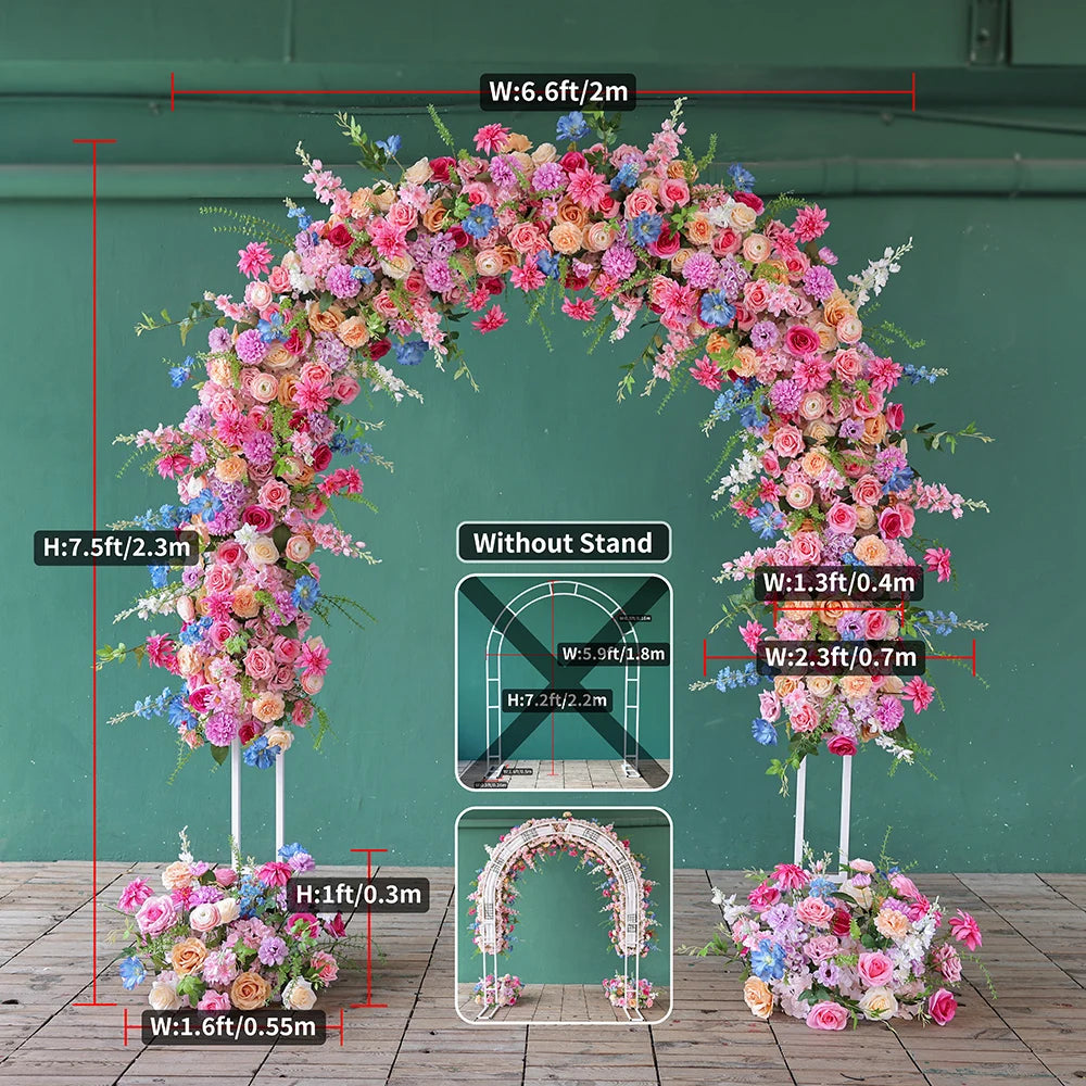 Luxury Purple Pink Blue Series Artificial Flower Runner