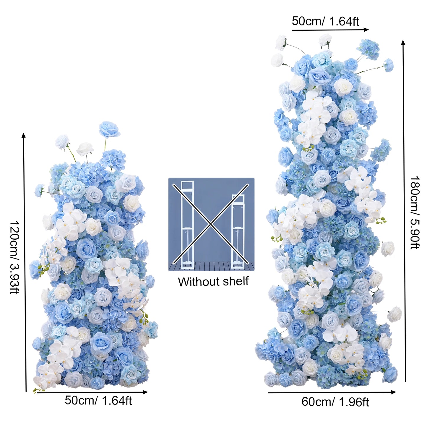 Blue White Floral Arrangement Wedding Backdrop