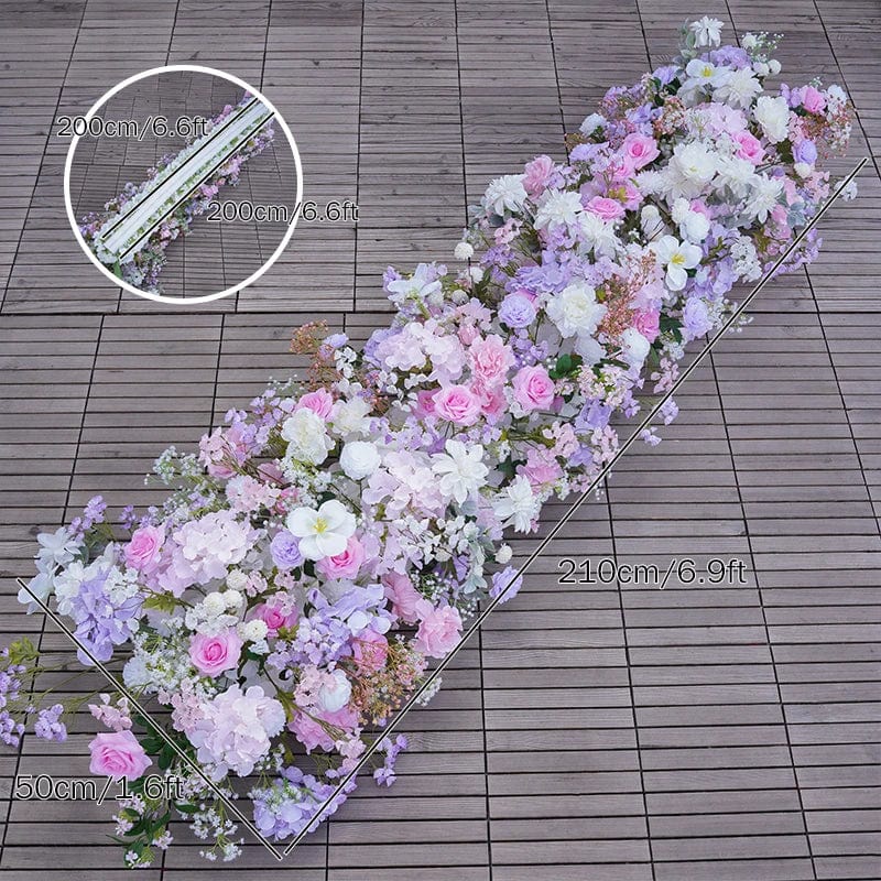 WeddingStory Shop Event Decor 210x50cm flower row Multicolor Rose & Baby's Breath Decor Runner