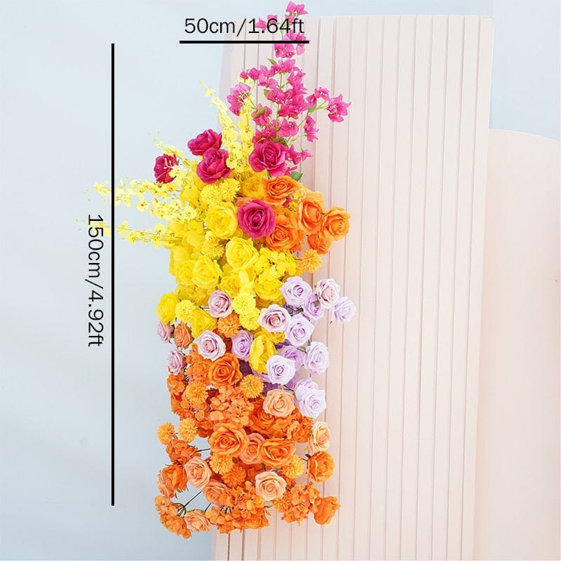 WeddingStory Shop 150x50cm hang flower Multicolor Artificial Flower Arch Decor