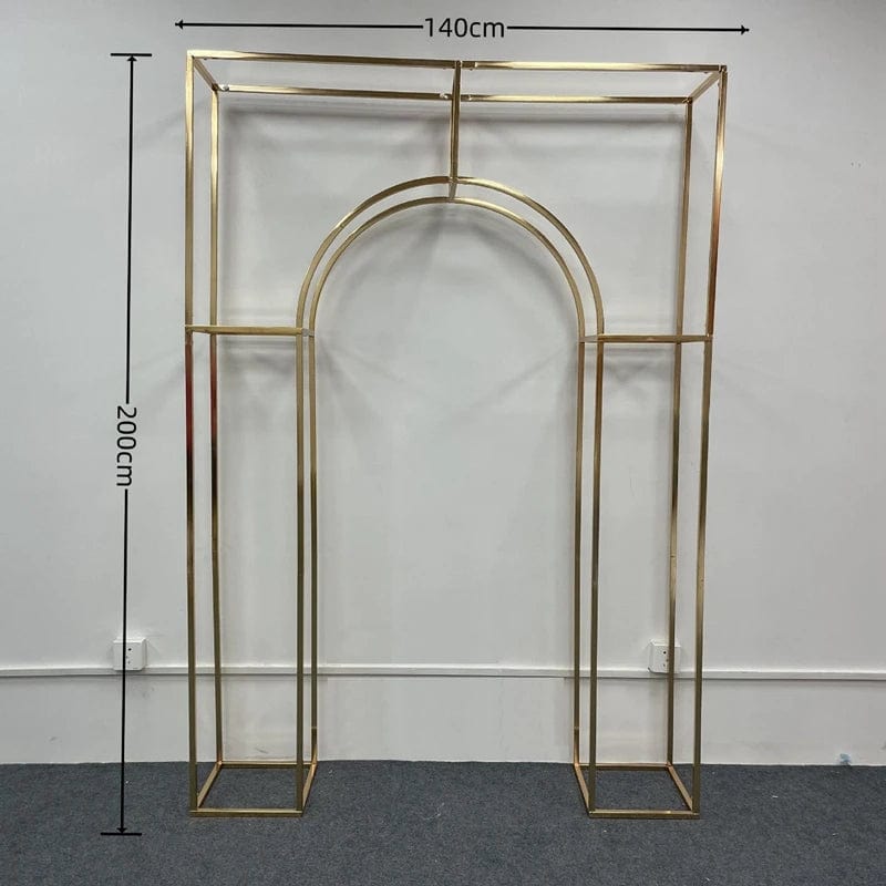 WeddingStory Shop Shiny Gold / 2m x 1.4m 1pcs Shiny Gold Arch Stand - Perfect for Stage, Aisle, Backdrops, and More!