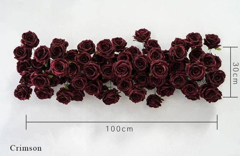 WeddingStory Shop Deep Red 100x30 Create Your Dream Wedding with Flower Rows - Perfect for Decor and Backdrops!