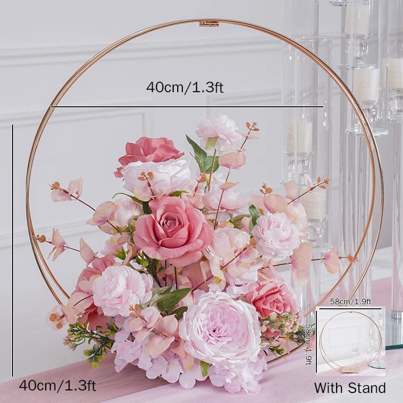 WeddingStory Shop Flower and round stand Charming Pink Wedding Centerpiece Decor - Floral Table Decoration
