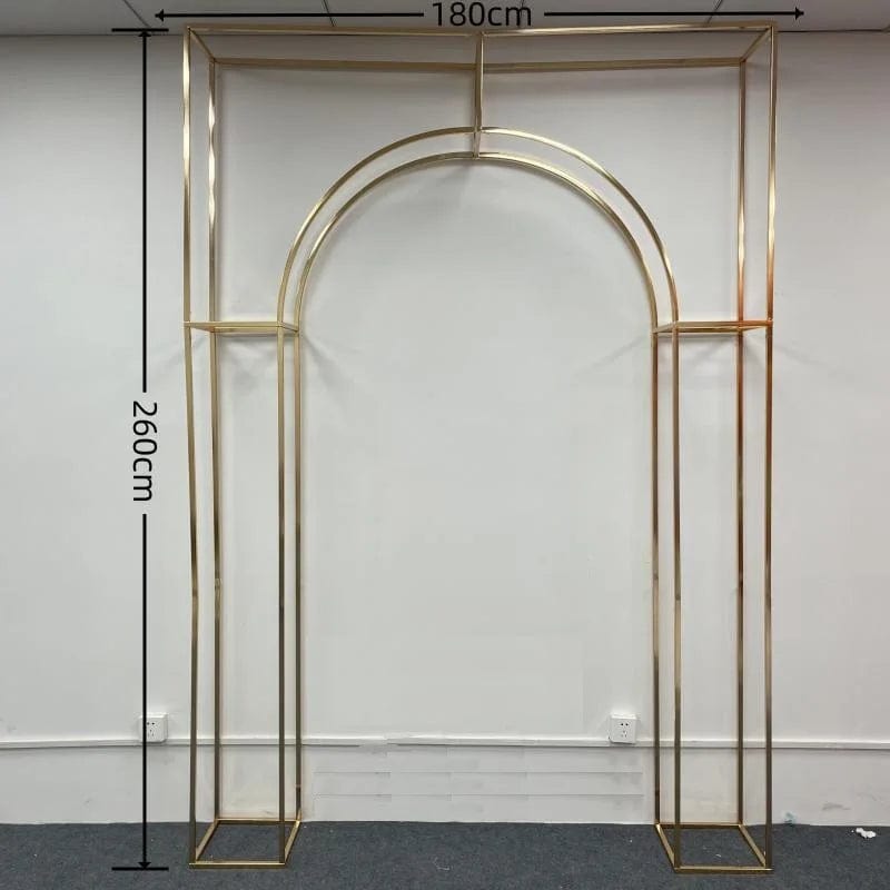 WeddingStory Shop Shiny Gold / 2.6m x 1.8m 1pcs Shiny Gold Arch Stand - Perfect for Stage, Aisle, Backdrops, and More!