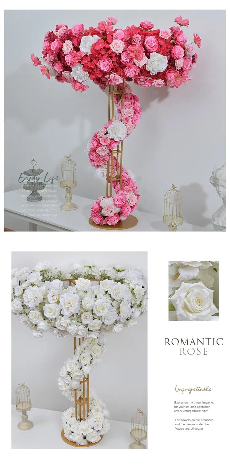 WeddingStory Shop Wedding Table Centerpiece Gold Stand with flower arrangement