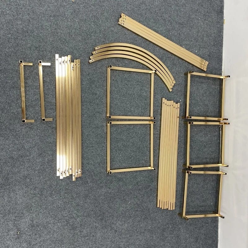 Weddingstoryshop -Shiny Gold Arch Stand - Perfect for Stage, Aisle, Backdrops, and More!