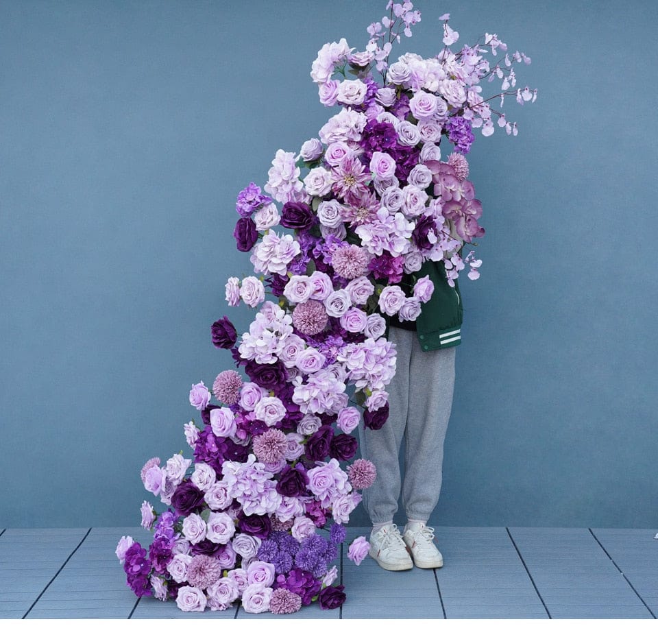 WeddingStory Shop Purple Backdrop Arch Decor 5D Floral Arrangement
