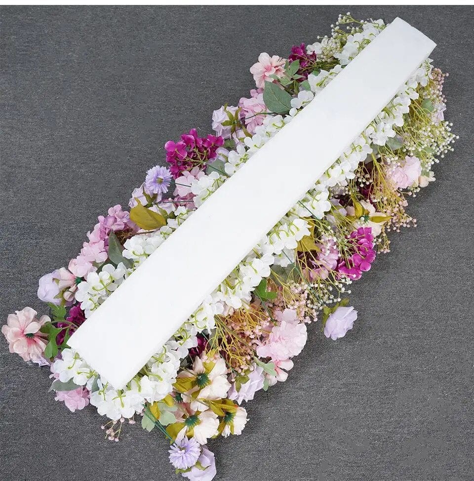 WeddingStory Shop Pink Purple Babysbreath Dahlia 5D Flower Row Arrangement