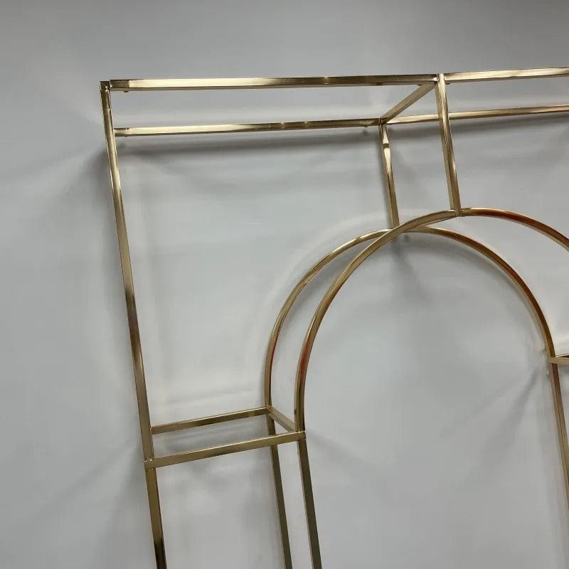 Weddingstoryshop -Shiny Gold Arch Stand - Perfect for Stage, Aisle, Backdrops, and More!