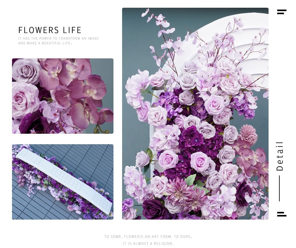 WeddingStory Shop Purple Backdrop Arch Decor 5D Floral Arrangement