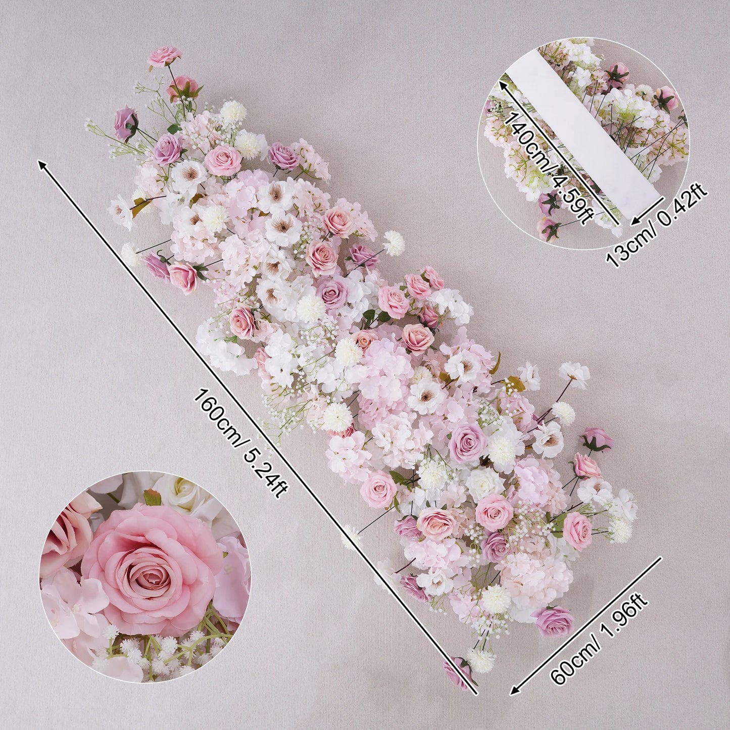 Luxury White Orchid Hydrangea Pink Rose Floral Arrangement