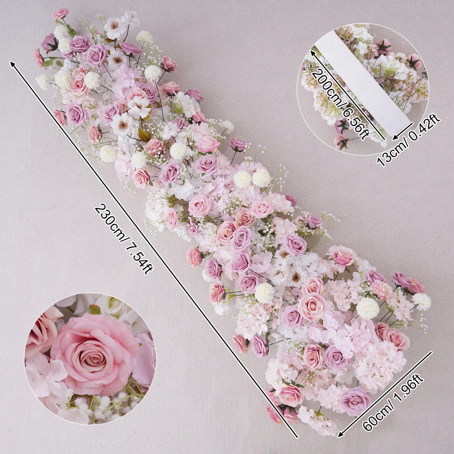 Luxury White Orchid Hydrangea Pink Rose Floral Arrangement