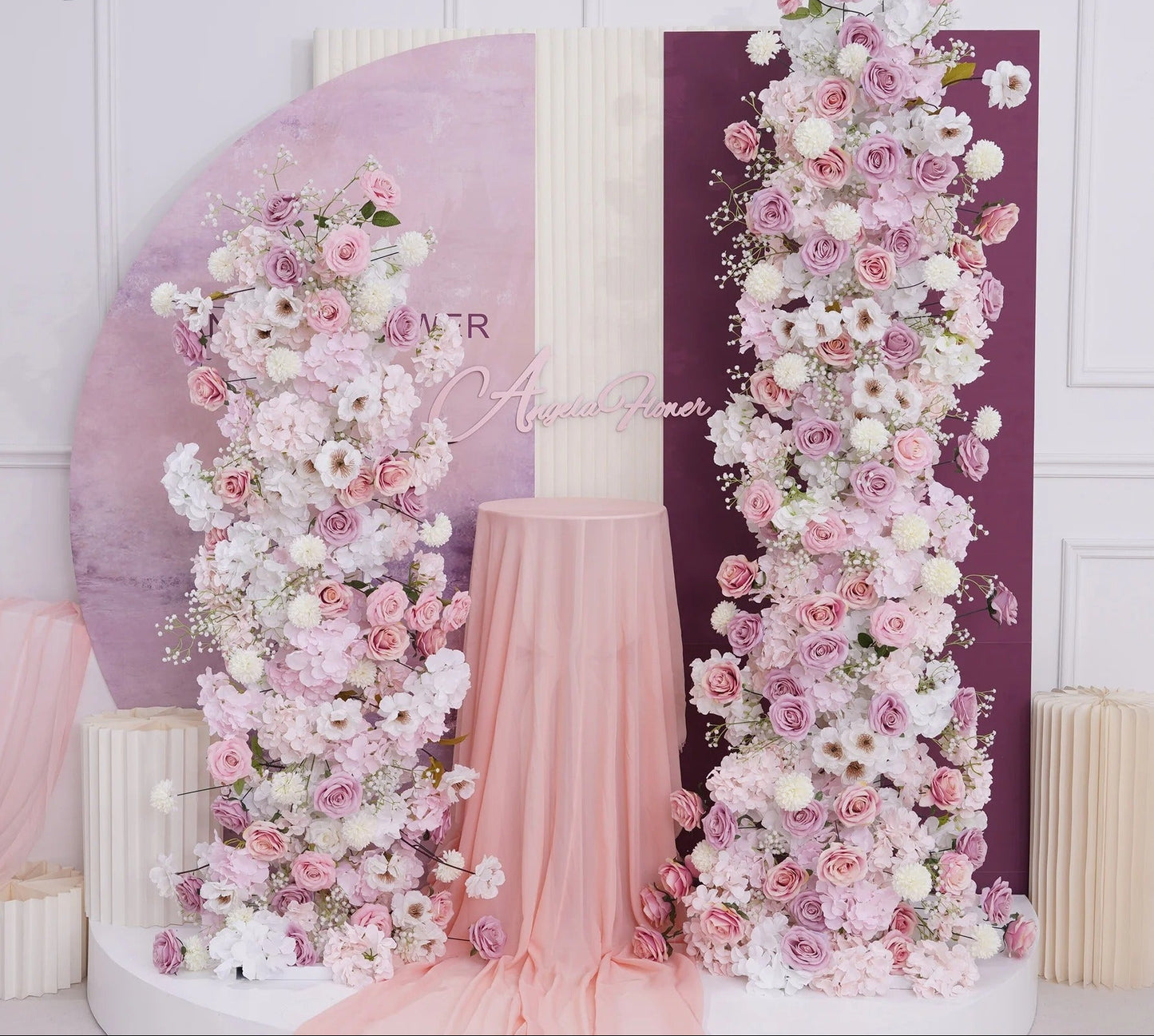 Luxury White Orchid Hydrangea Pink Rose Floral Arrangement