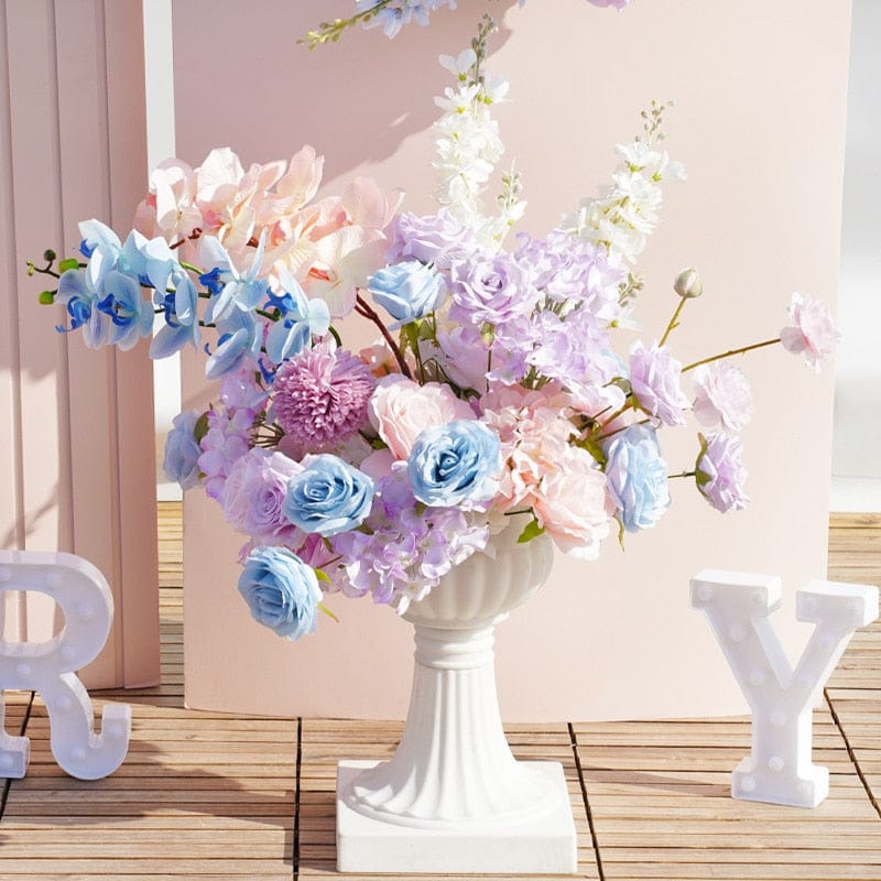 WeddingStory Shop Pink Blue Purple roses flower arrangement