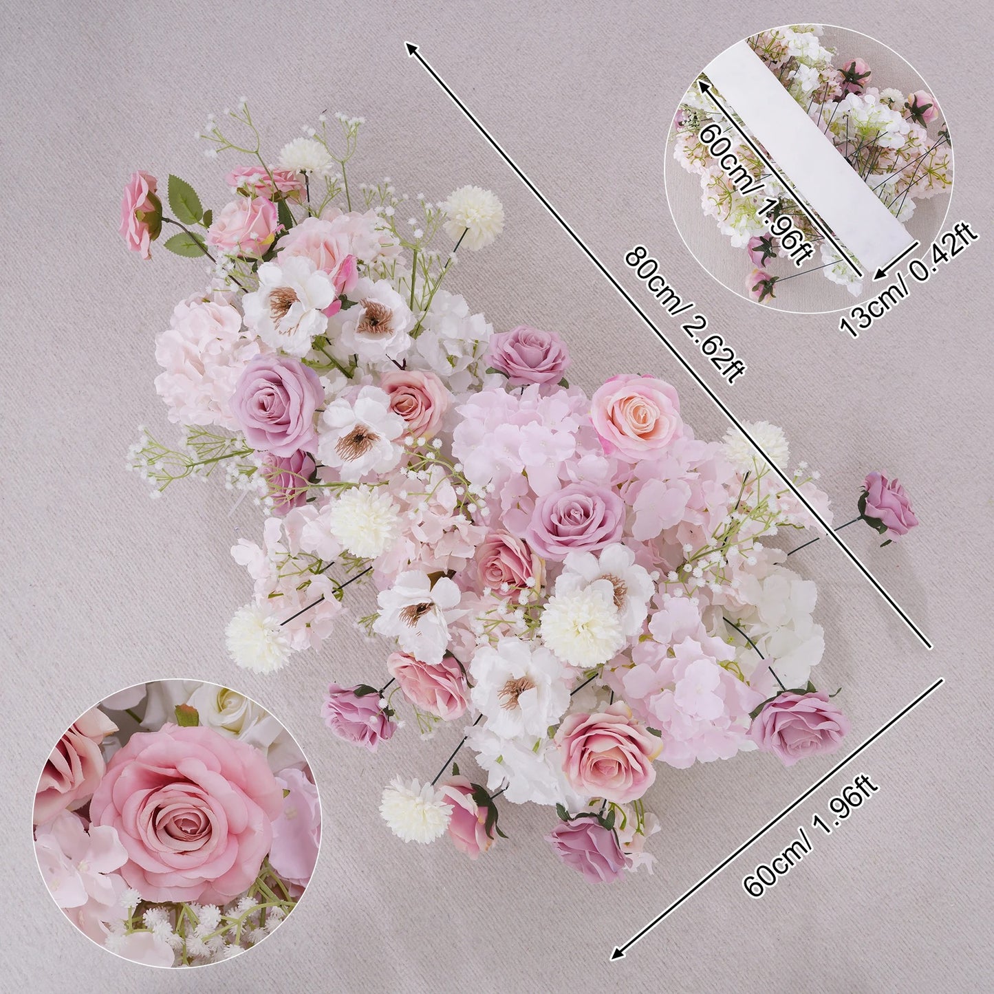 Luxury White Orchid Hydrangea Pink Rose Floral Arrangement