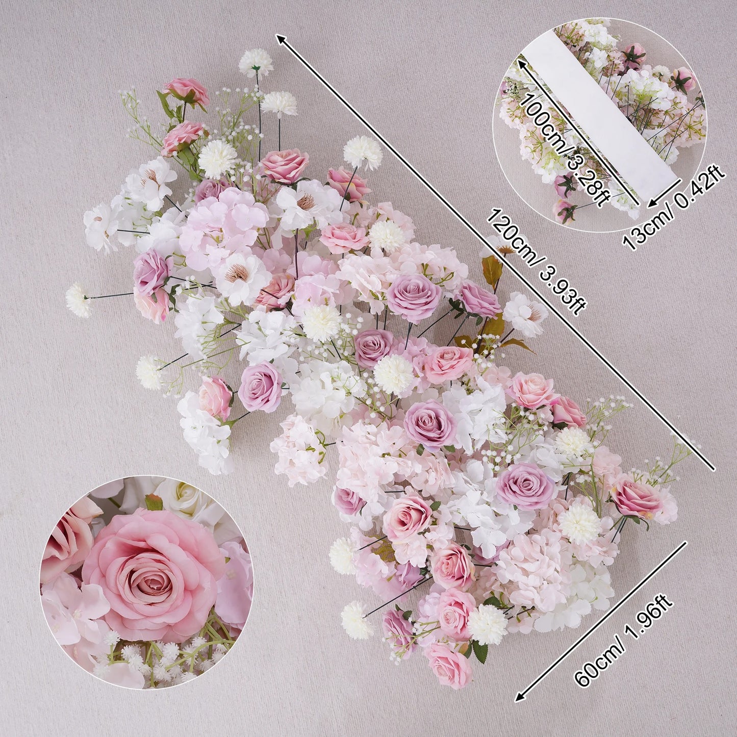 Luxury White Orchid Hydrangea Pink Rose Floral Arrangement