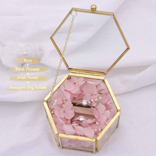 WeddingStory Shop Model 02 / Middle 12x6 cm Custom Engraved Glass Wedding Ring Box