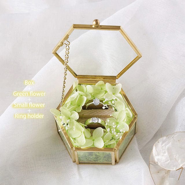 WeddingStory Shop Model 10 / Small 7.5x4.5 cm Custom Engraved Glass Wedding Ring Box