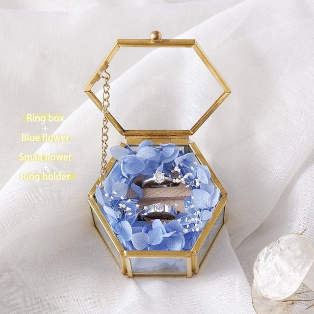WeddingStory Shop Model 11 / Middle 12x6 cm Custom Engraved Glass Wedding Ring Box