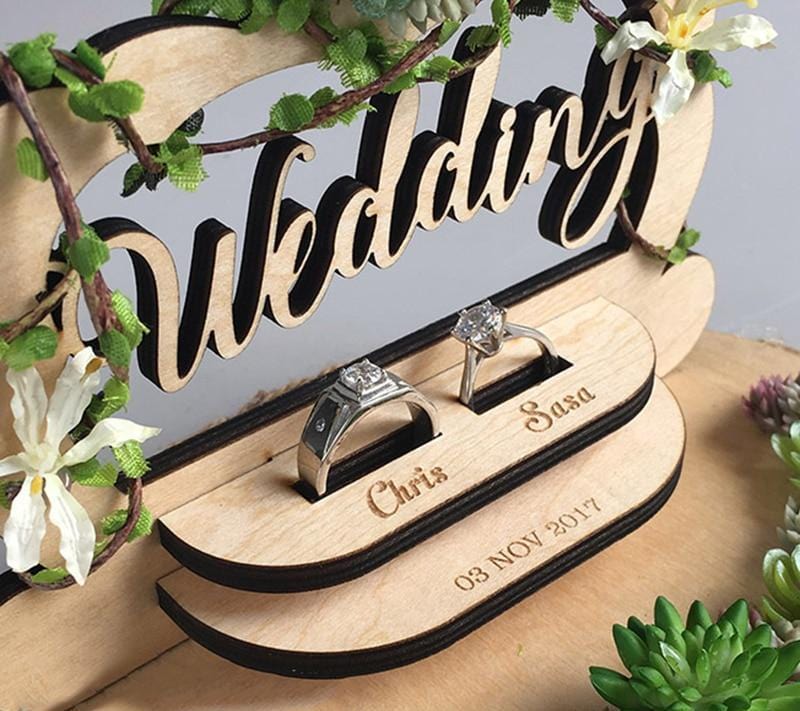 WeddingStory Shop Handmade Personalized Wedding ceremony rustic ring pillow