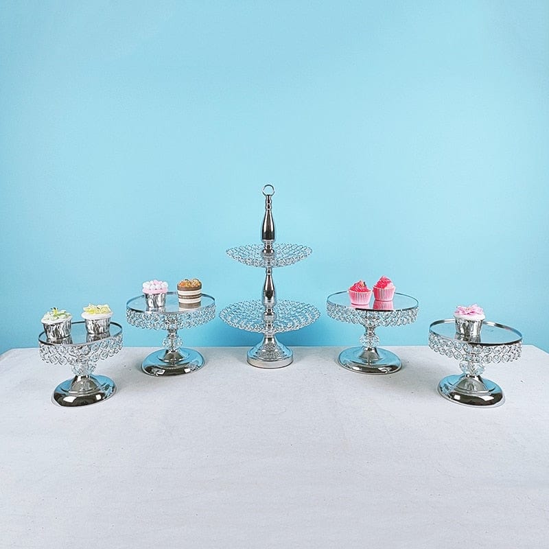 WeddingStory Shop 5pcs in set-1 European dessert Mirror Cake Stand Set
