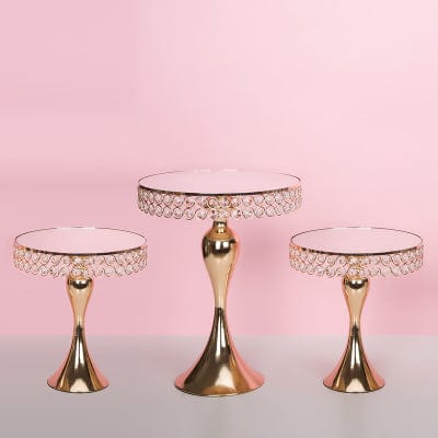WeddingStory 2 medium 1 large Crystal wedding cake stand set