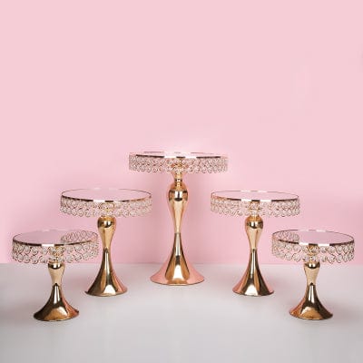 WeddingStory 5pcs Crystal wedding cake stand set