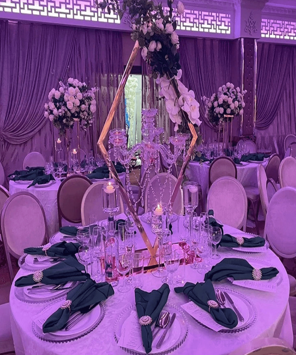 Elegant acrylic metal Table event decoration candle holder 2/5 pcs –  WeddingStory Shop