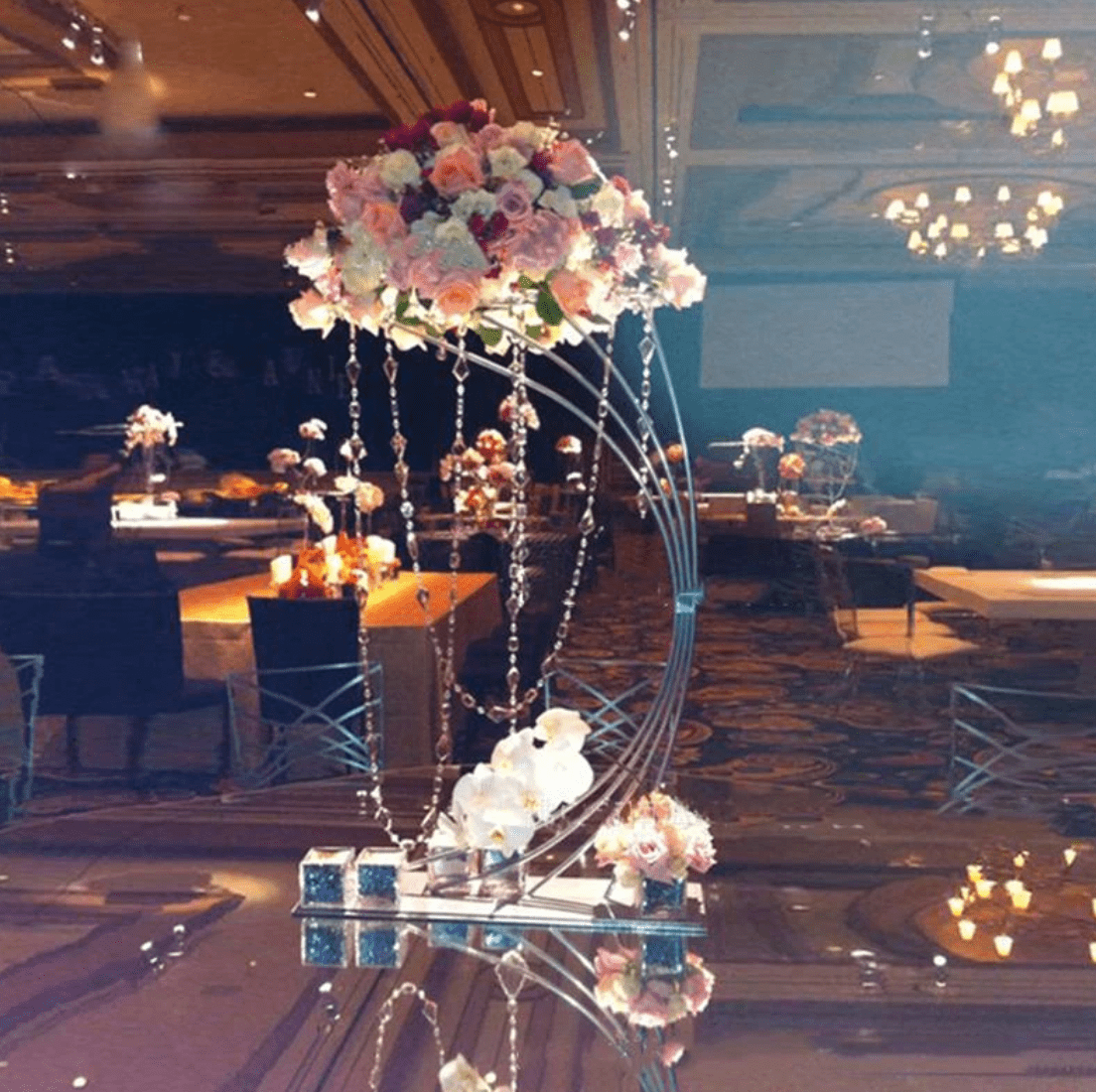 WeddingStory Shop Gorgeous flower metal stand event centerpiece with crystals