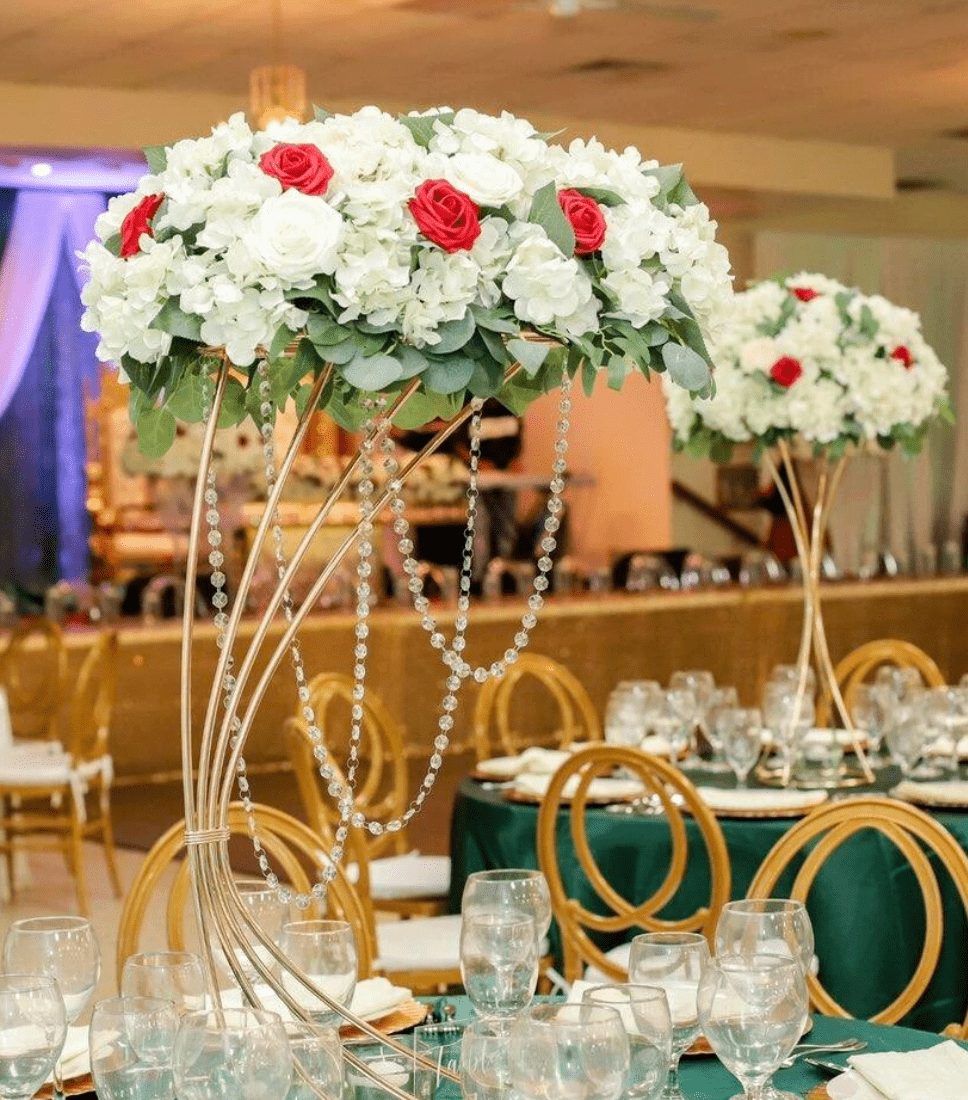 WeddingStory Shop Gorgeous flower metal stand event centerpiece with crystals
