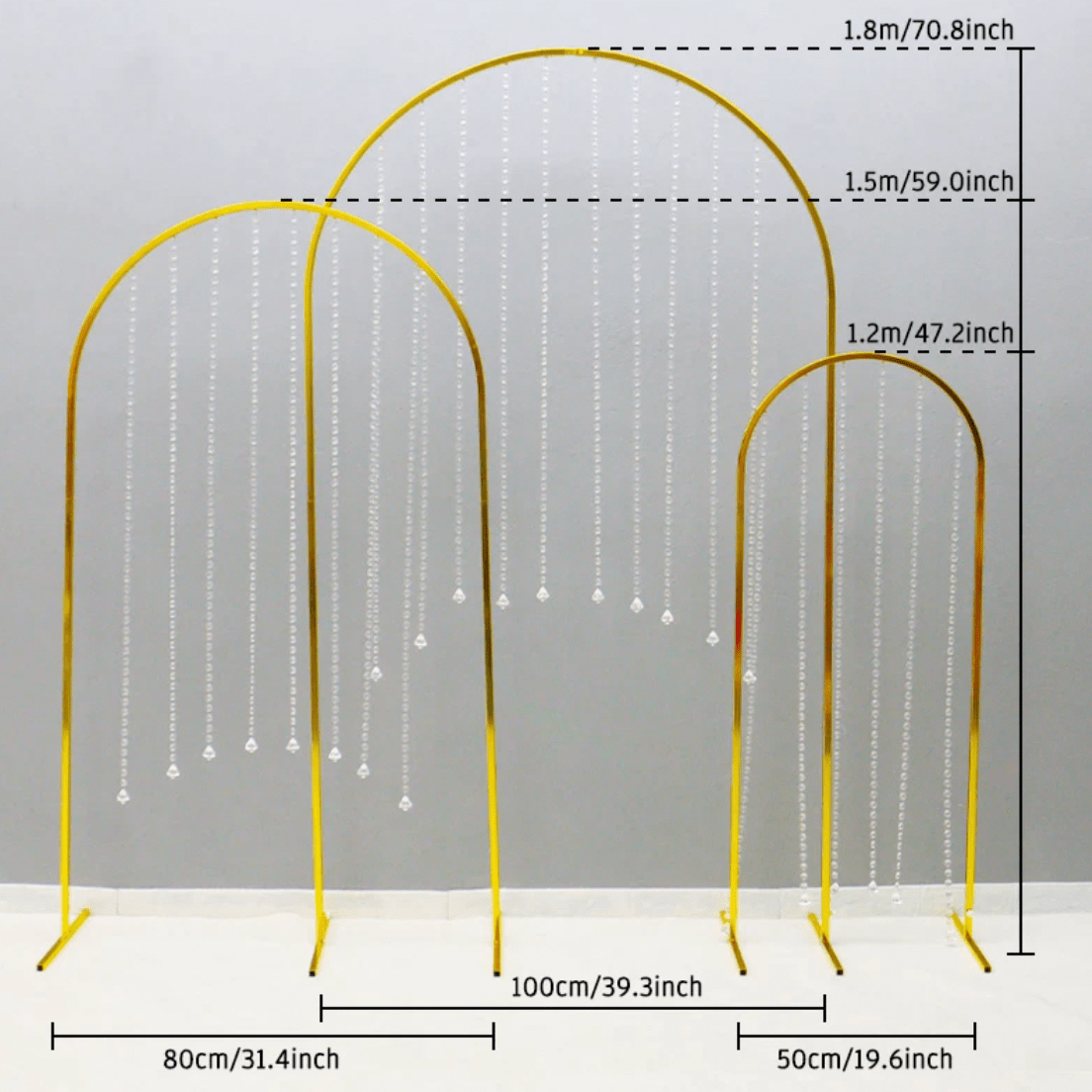 Metal Gold Arch with crystals wedding decoration event