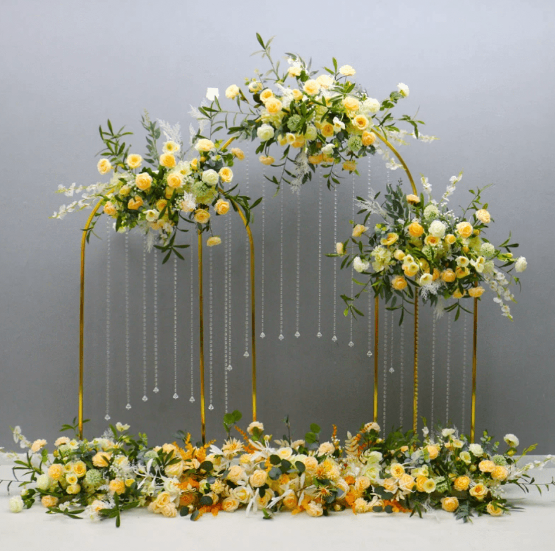 Metal Gold Arch with crystals wedding decoration event