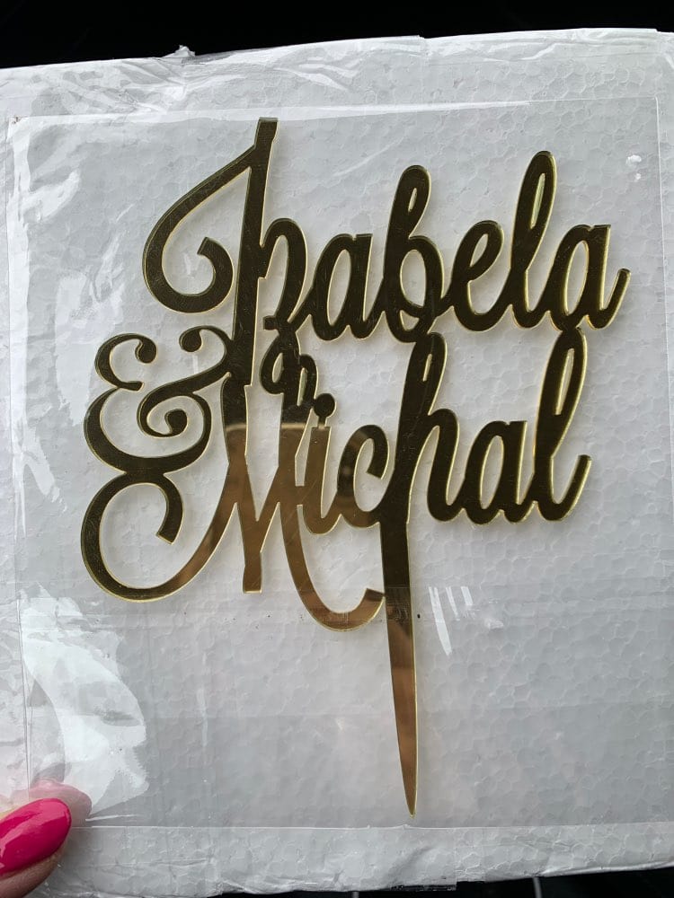 WeddingStory Shop Personalized Wedding Cake Topper with NAMES