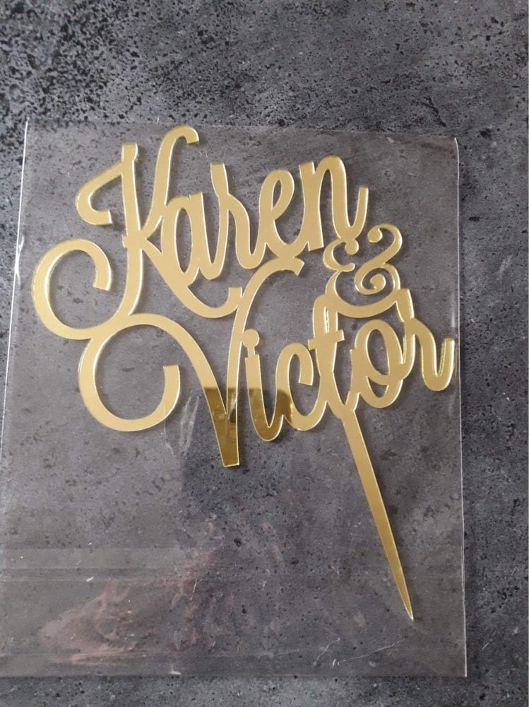 WeddingStory Shop Personalized Wedding Cake Topper with NAMES