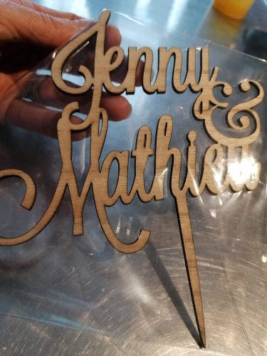 WeddingStory Shop Wood / 16cm Personalized Wedding Cake Topper with NAMES