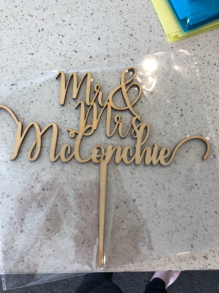 WeddingStory Shop Mrs Mr Custom rustic cake topper