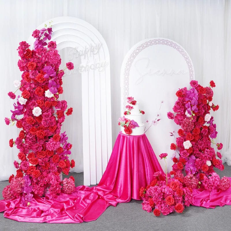 WeddingStory Shop Red Pink Rose Hydrangea Orchid floral arrangement