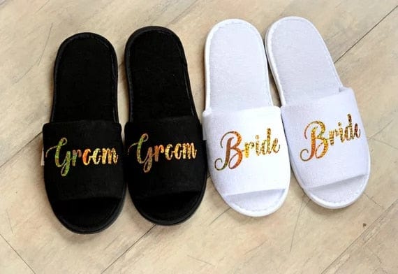 WeddingStory Shop Bride and Groom cozy Slippers
