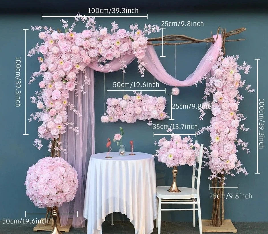 WeddingStory Shop Pink Rose Floral Arrangement - Perfect for Centerpieces, Arch Decor, and More!