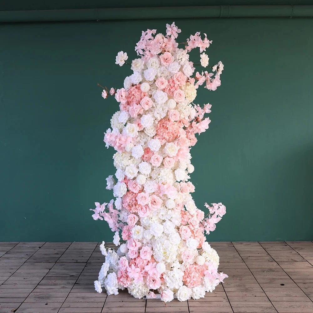 WeddingStory Shop Stunning Pink White Rose Hydrangea Floral Arrangement - Perfect for Weddings, Parties, and Events!
