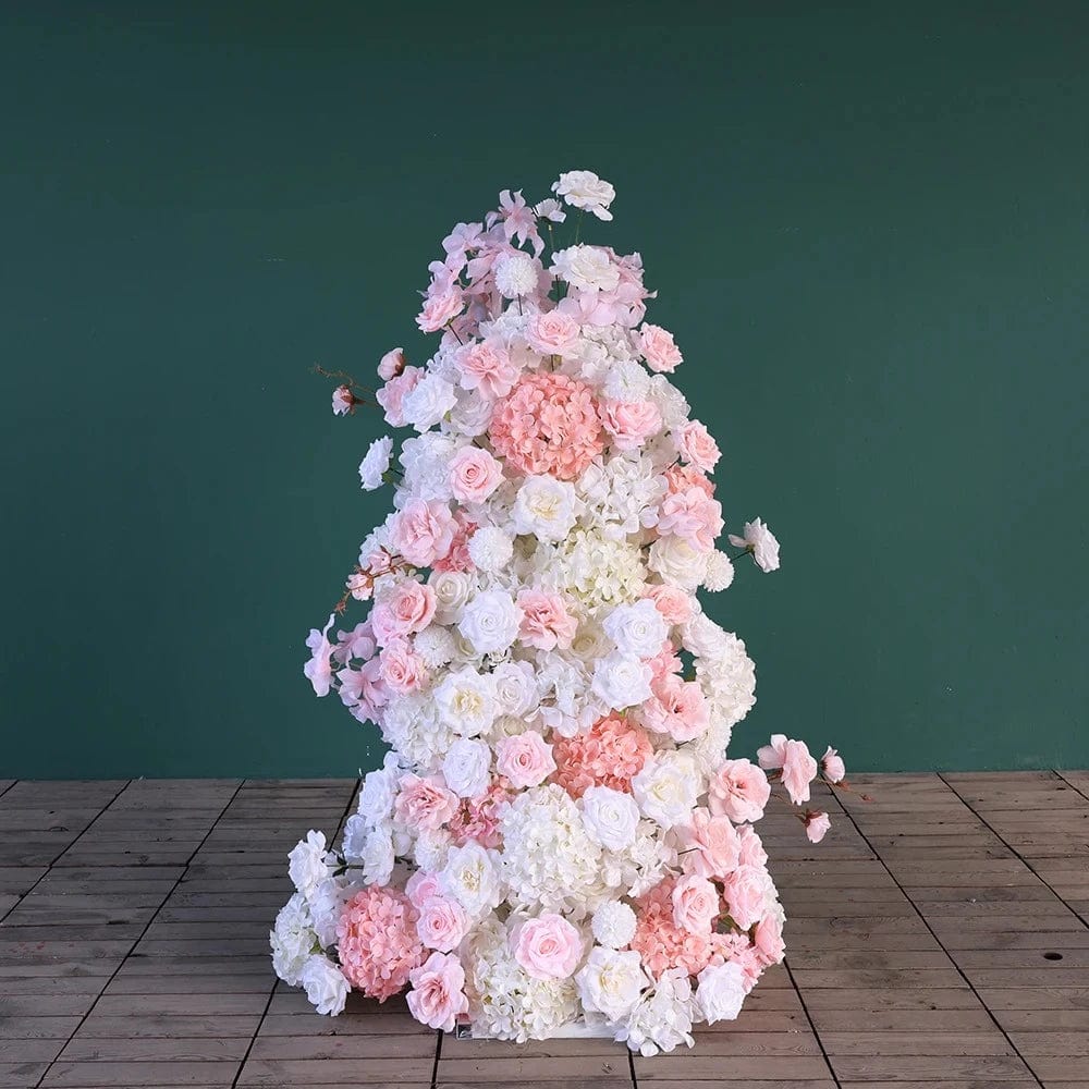WeddingStory Shop Stunning Pink White Rose Hydrangea Floral Arrangement - Perfect for Weddings, Parties, and Events!