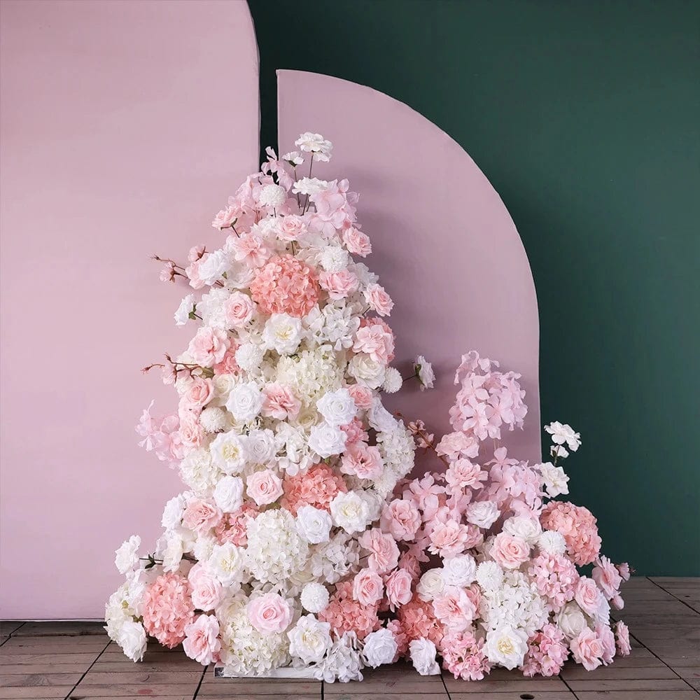 WeddingStory Shop Stunning Pink White Rose Hydrangea Floral Arrangement - Perfect for Weddings, Parties, and Events!