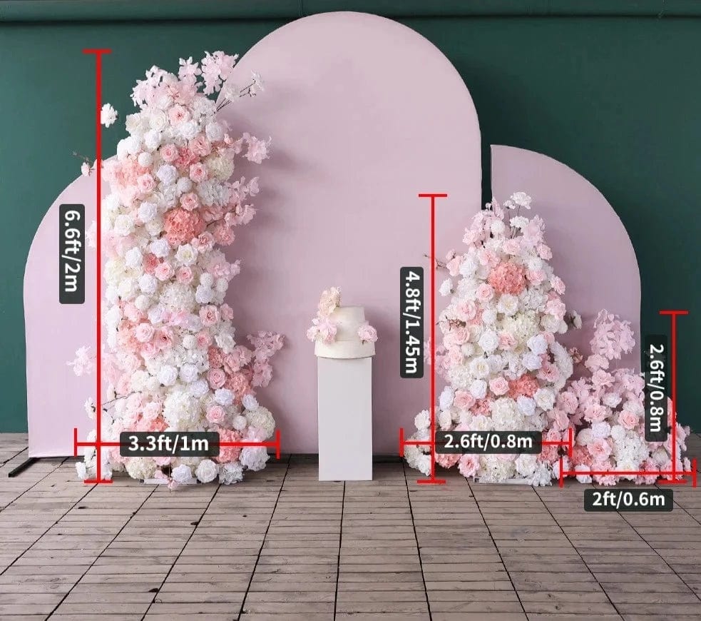 WeddingStory Shop 3Pcs flower(no stand Stunning Pink White Rose Hydrangea Floral Arrangement - Perfect for Weddings, Parties, and Events!