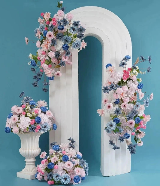 WeddingStory Shop Pink & Blue Peonies and Hydrangeas flower arrangements